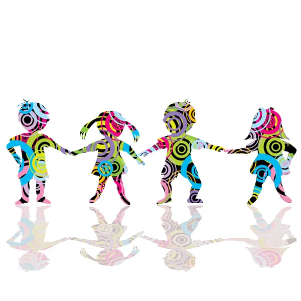 Gekleurde kinderen gemaakt van cirkels — Stockfoto