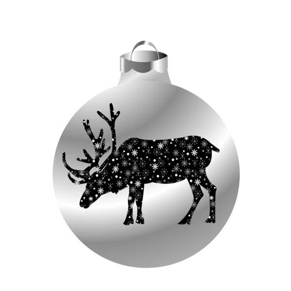 Bola de Natal com renas — Fotografia de Stock