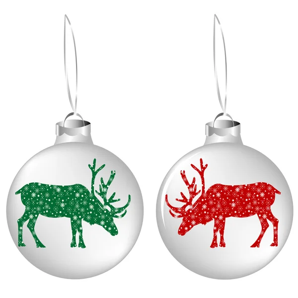 Christmas balls with reindeers — Stock Photo, Image