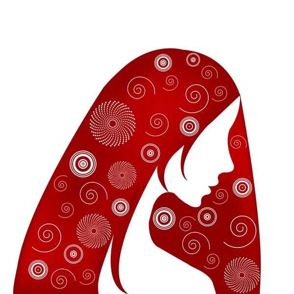 Weibliches Profil mit roten Haaren — Stockfoto