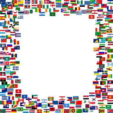 All flags frame clipart