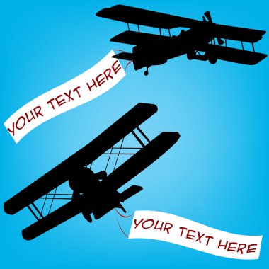 comercial afiş ile eski uçaklar