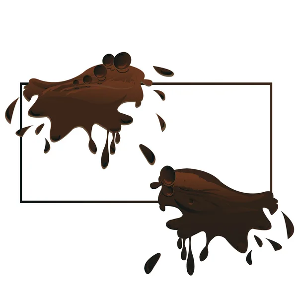 Banner con salpicaduras de chocolate derretidas —  Fotos de Stock