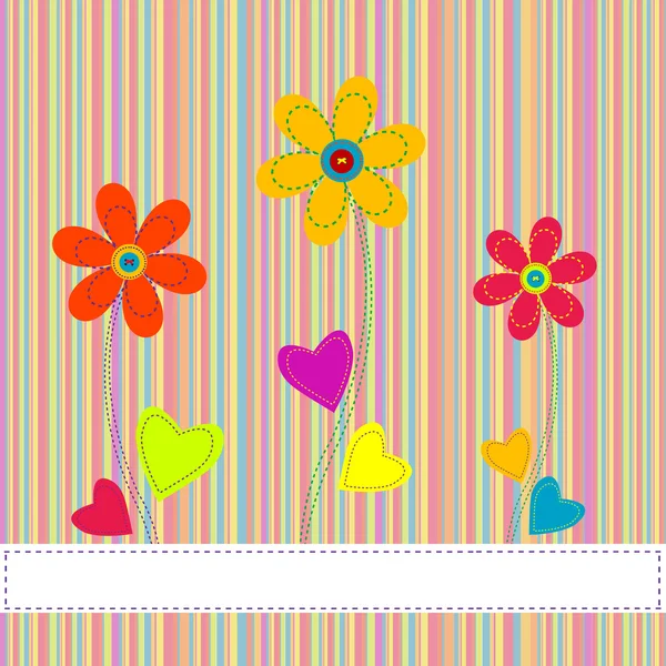Ευχετήρια κάρτα με λουλούδια — Φωτογραφία Αρχείου