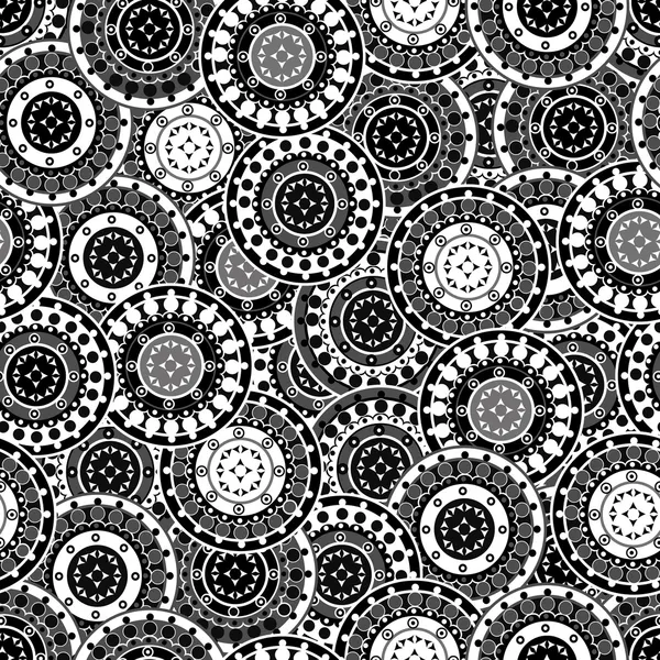 Sömlös med orientaliska motiv i svart och vitt mönster — Stockfoto
