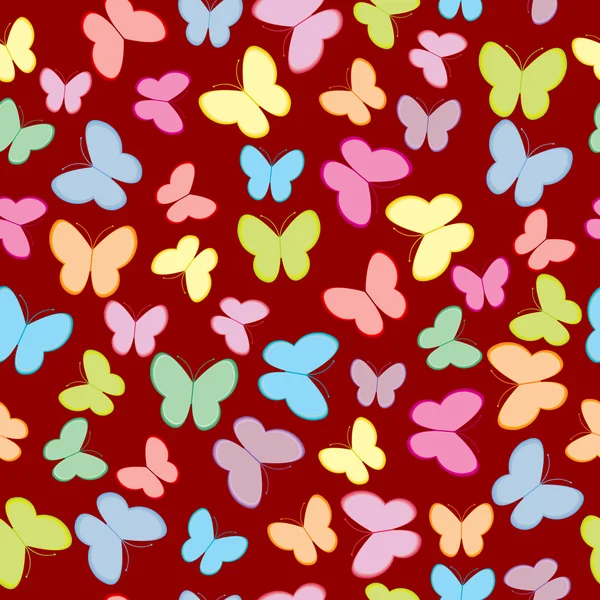 パステル トーンの蝶とのシームレスなパターン — ストック写真