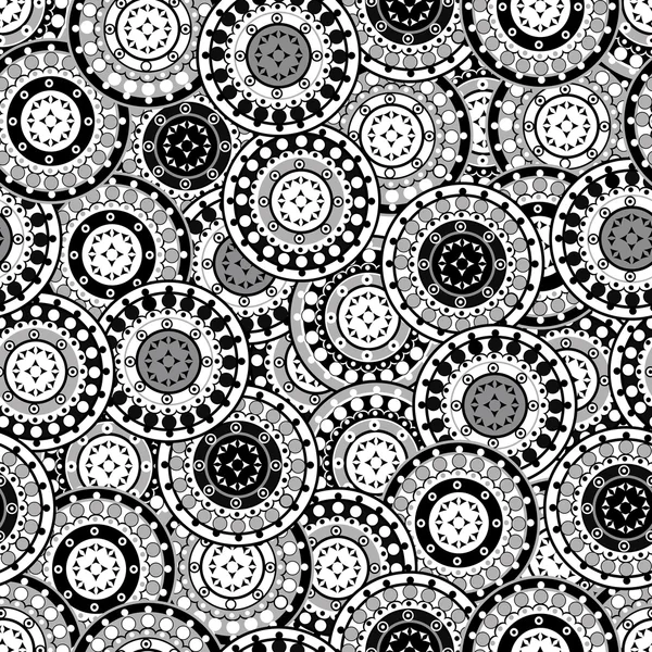 Seamless pattern with black and white oriental motifs — Stock Photo, Image