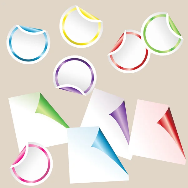 Renkli kıvrılmış parlak kağıt köşeleri kümesi — Stok fotoğraf