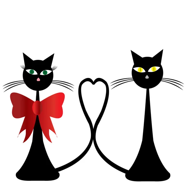 Kara kediler çifti — Stok fotoğraf