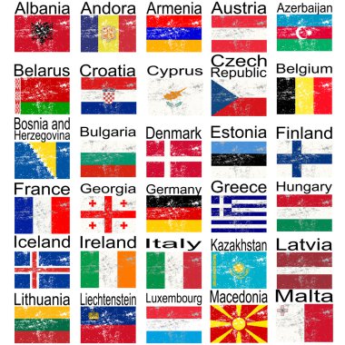 Grunge Avrupa bayrakları ayarlamak 1