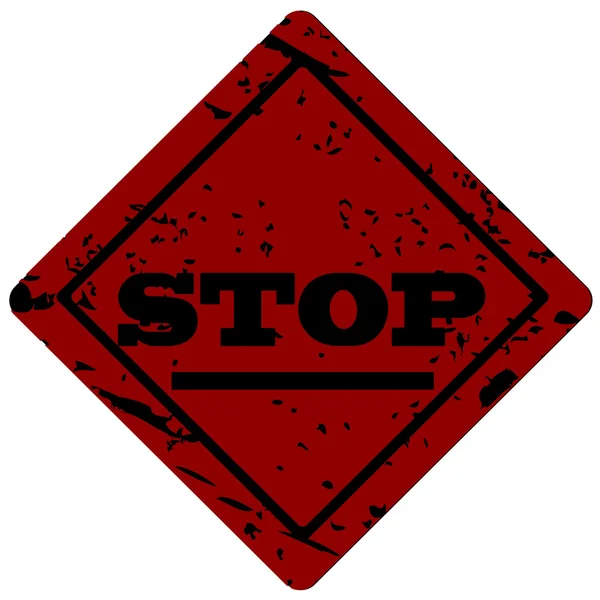 Grunge varovný signál s slovo stop — Stock fotografie