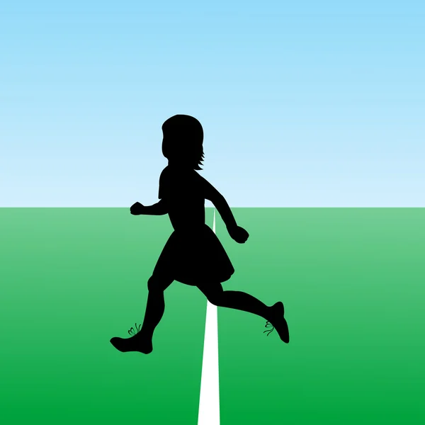 Hand drawn child silhouette running. New start concept. — Stock Photo, Image