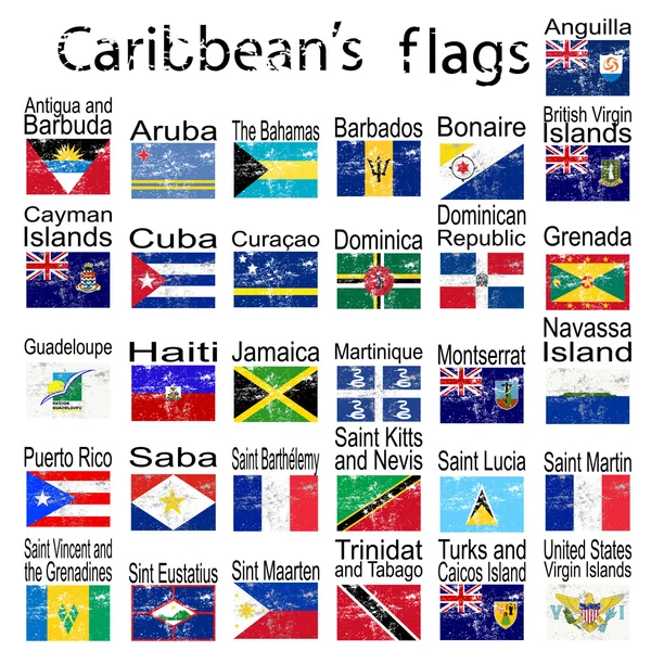 Флаги Caraibean, никакой прозрачности — стоковое фото