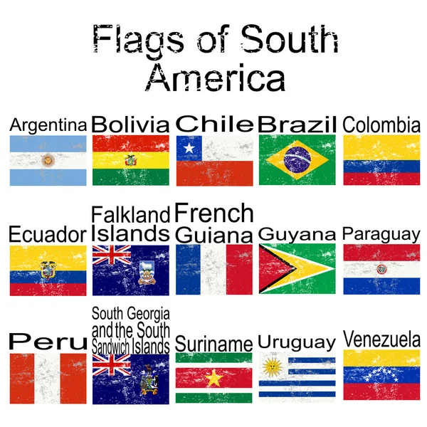 Flaggen Südamerikas — Stockfoto