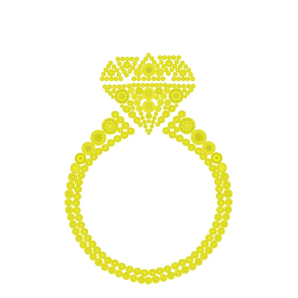 Anel dourado feito de motivos ornamentais — Fotografia de Stock