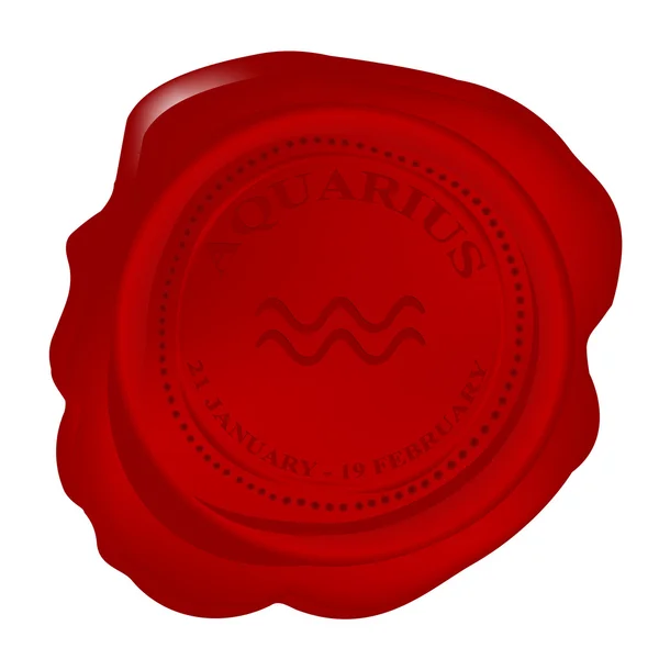 Wax Seal Aquarius Zodiac Symbol — Stock Photo, Image