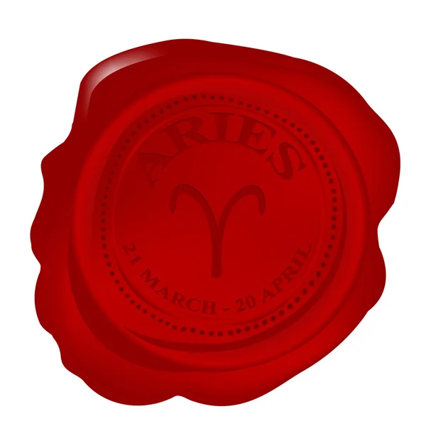 Wax seal with aries zodiac symbol — Stock Photo, Image