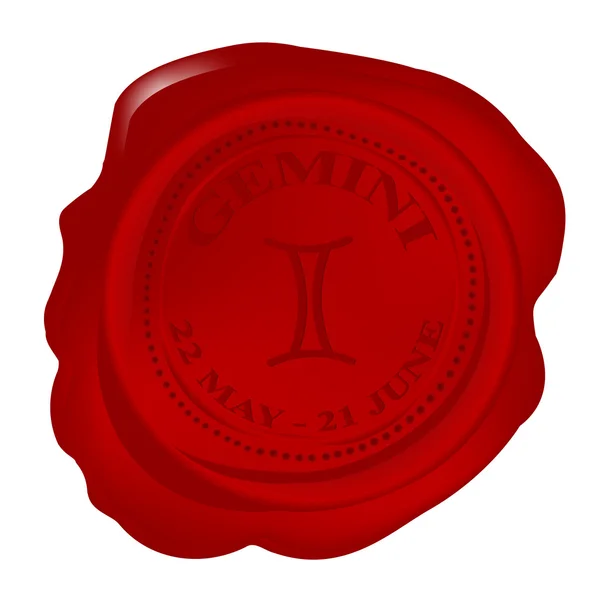 Wax Seal Gemini Zodiac Symbol — Stock Photo, Image