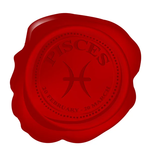 Wax Seal Pisces Zodiac Symbol — Stock Photo, Image