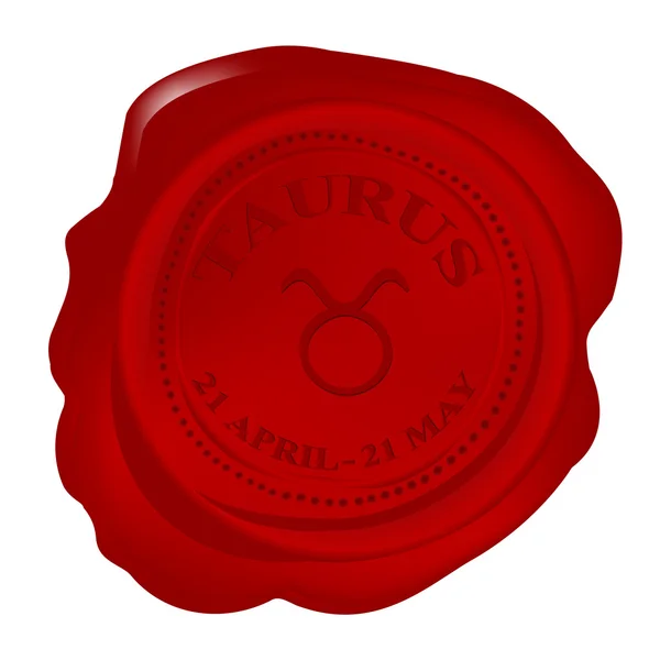 stock image Wax seal with taurus zodiac symbol