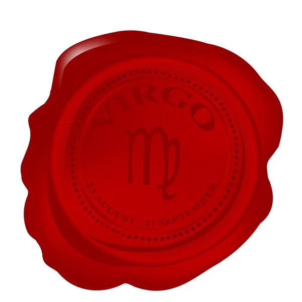 Wax seal with virgo zodiac symbol — Stock Photo, Image