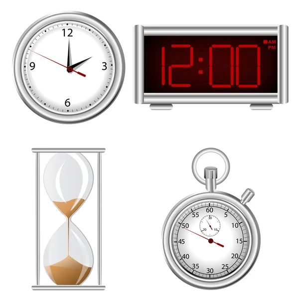 Conjunto de iconos de instrumentos de medición de tiempo — Foto de Stock