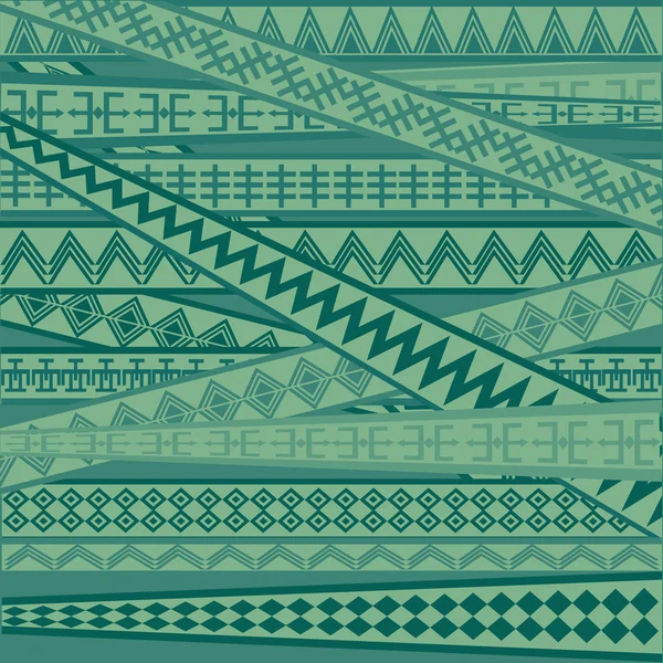 绿色背景与非洲几何装饰品 — 图库照片