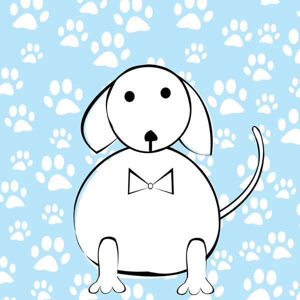 Lustige Karikatur Hund über Pfoten Hintergrund — Stockfoto