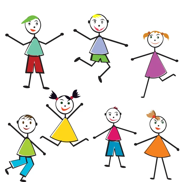 Groep Doodle Kinderen Plezier — Stockfoto