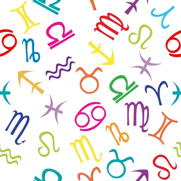 Seamless pattern with colored zodiacal signs — Stock Photo, Image