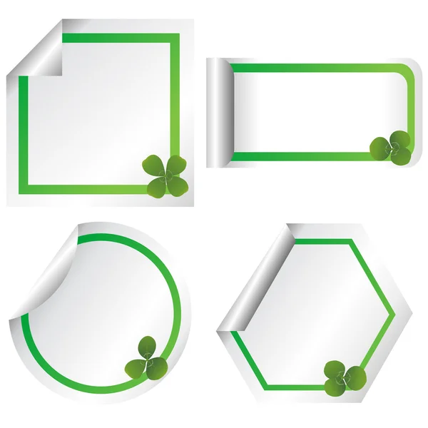 Set of stickers with clovers — Stock Photo, Image