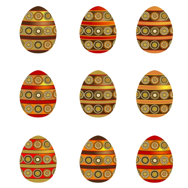 Sada Devíti Velikonoční Vajíčka — Stock fotografie