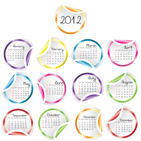 2011 Calendario Con Esquinas Pegatinas Rizadas —  Fotos de Stock