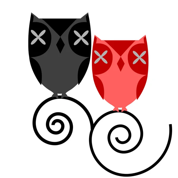 Couple Owls — Stock Photo, Image