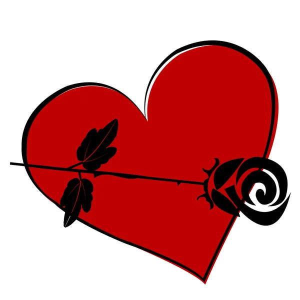 Ilustrace Stilyzed Růže Srdce — Stock fotografie