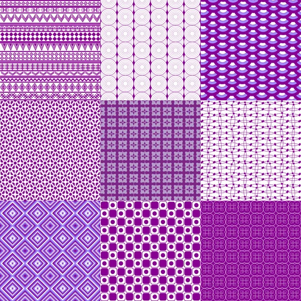 Conjunto de nueve fondos en violeta y blanco — Foto de Stock