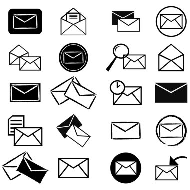 Set of e-mail icons clipart