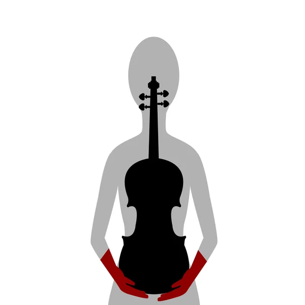 Kvinna med fiol, abstrakt representation — Stockfoto