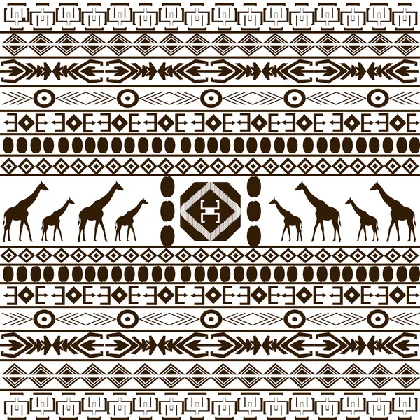 Traditionelles Afrikanisches Muster Mit Giraffen Silhouetten — Stockfoto