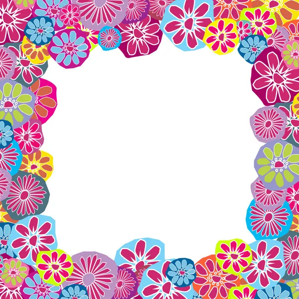 Cute floral frame for children — Stock Photo, Image