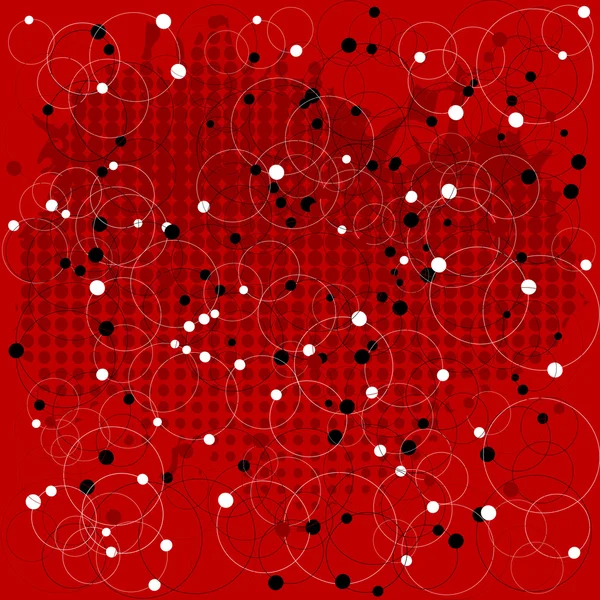 Sfondo rosso senza cuciture con cerchi e punti — Foto Stock
