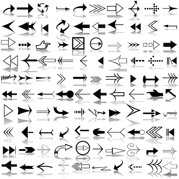 Set di diverse forme di frecce — Foto Stock