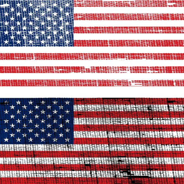 Bandeiras dos EUA com efeito grunge tecido velho — Fotografia de Stock