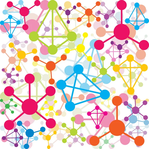 Achtergrond met gekleurde moleculen — Stockfoto
