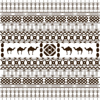 African background, texture with animals and ethnic motifs clipart