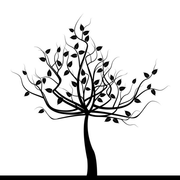 Streszczenie czarne drzewo na białym tle — Zdjęcie stockowe