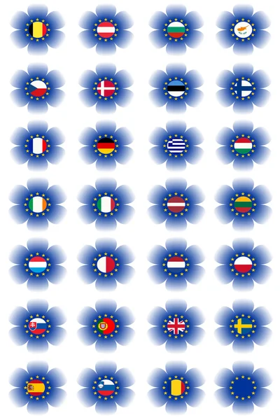 Bandeiras da União Europeia — Fotografia de Stock