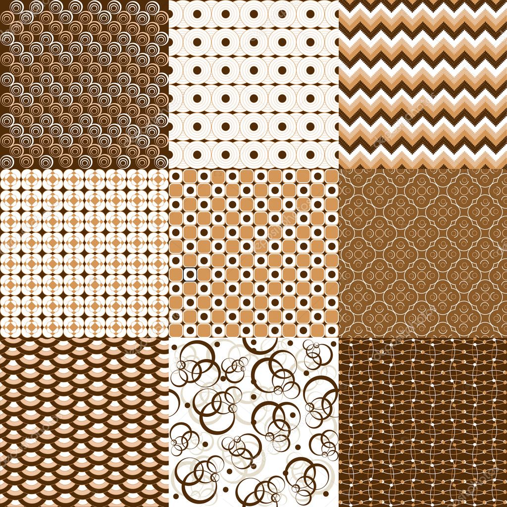 Set of backgrounds and textures in brown tones