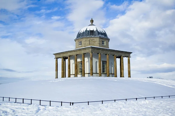 Monument in snow Royalty Free Stock Photos