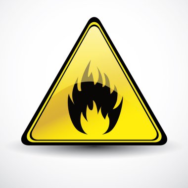 Glossy Fire danger sign clipart